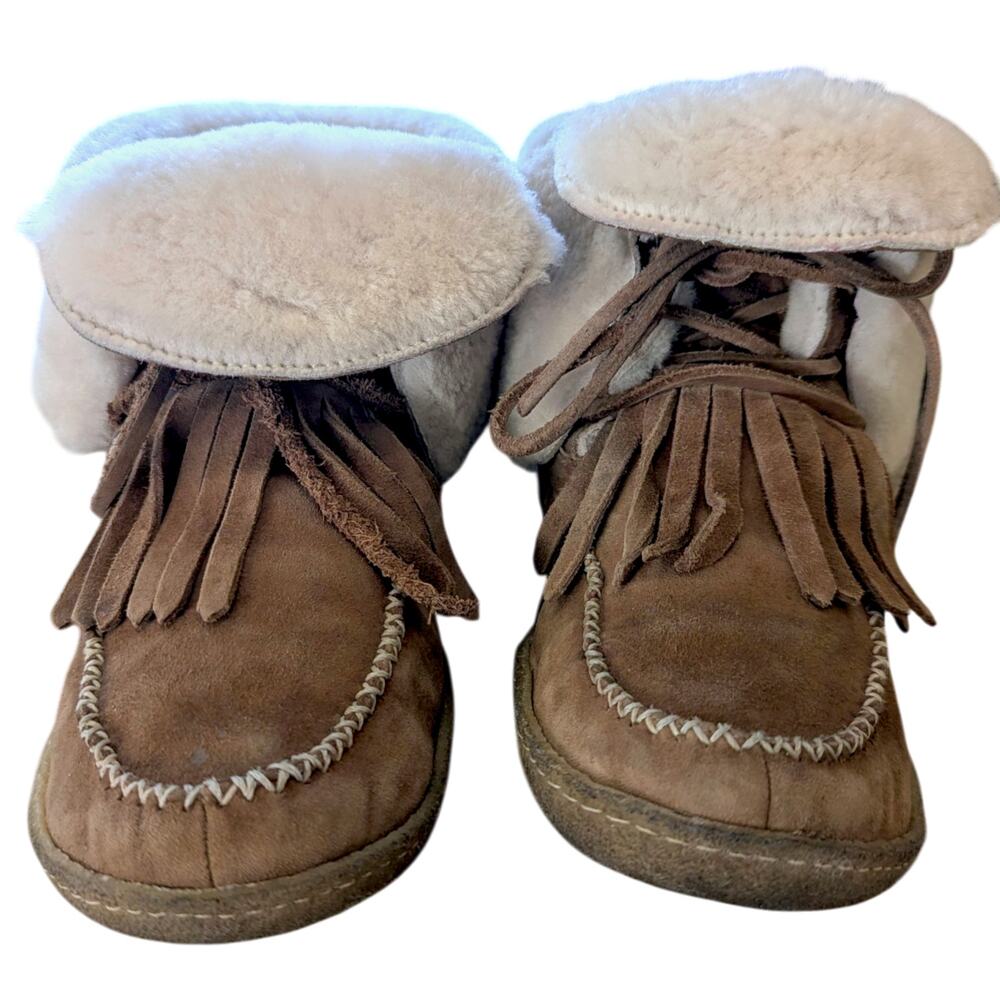 Anthropologie Laidback London Kilty Suede Sherpa Mocassins Sz 38